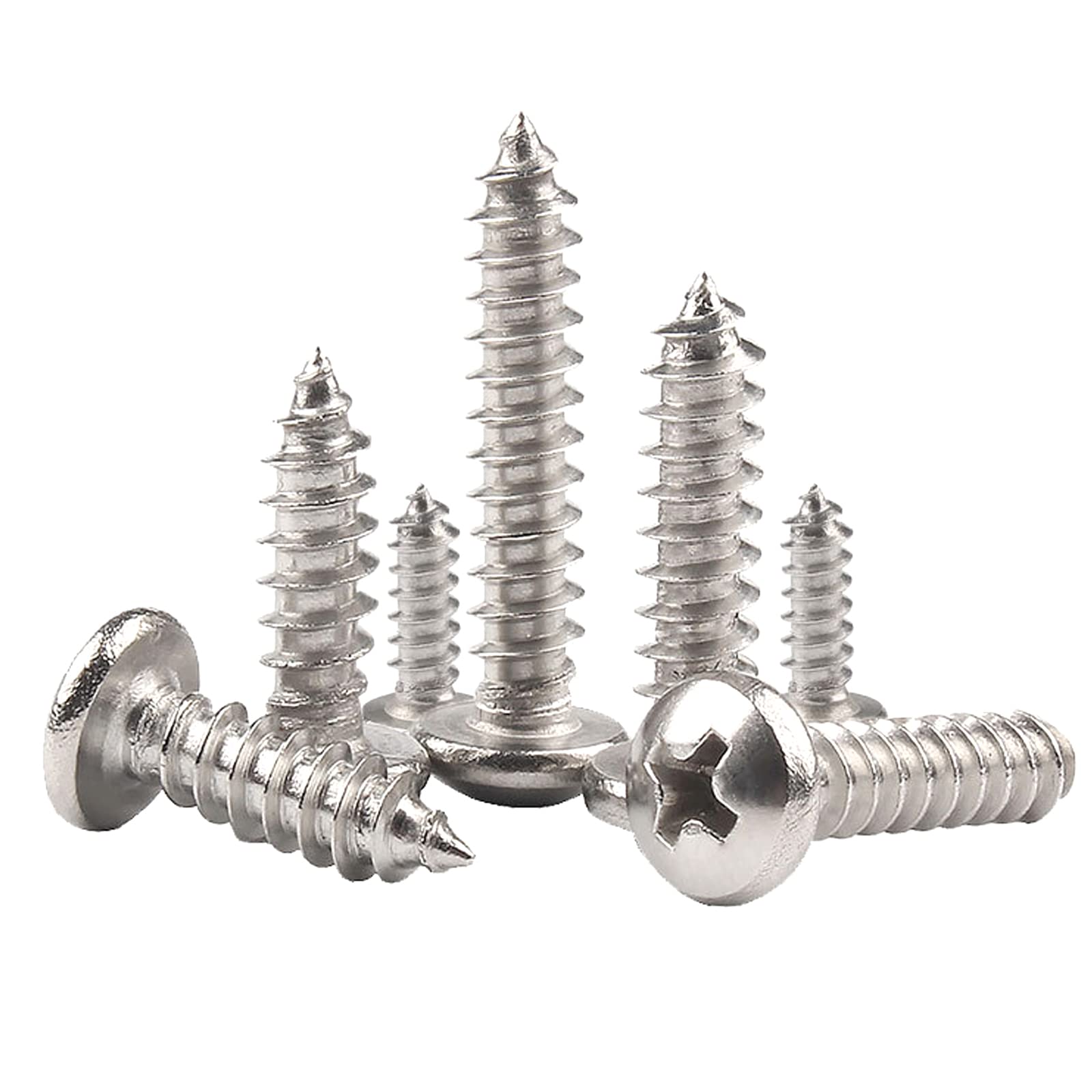 50 Pcs Self Tapping Screws, M4 x 30mm Multi Purpose Small Screw, Carbon Steel, Phillips Pan Head Bolts for Wood, Drywall and Furniture