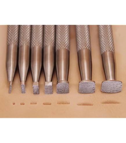 Checkered Beveler Leather Stamps - Set Of 4 Japanese Craft Tools