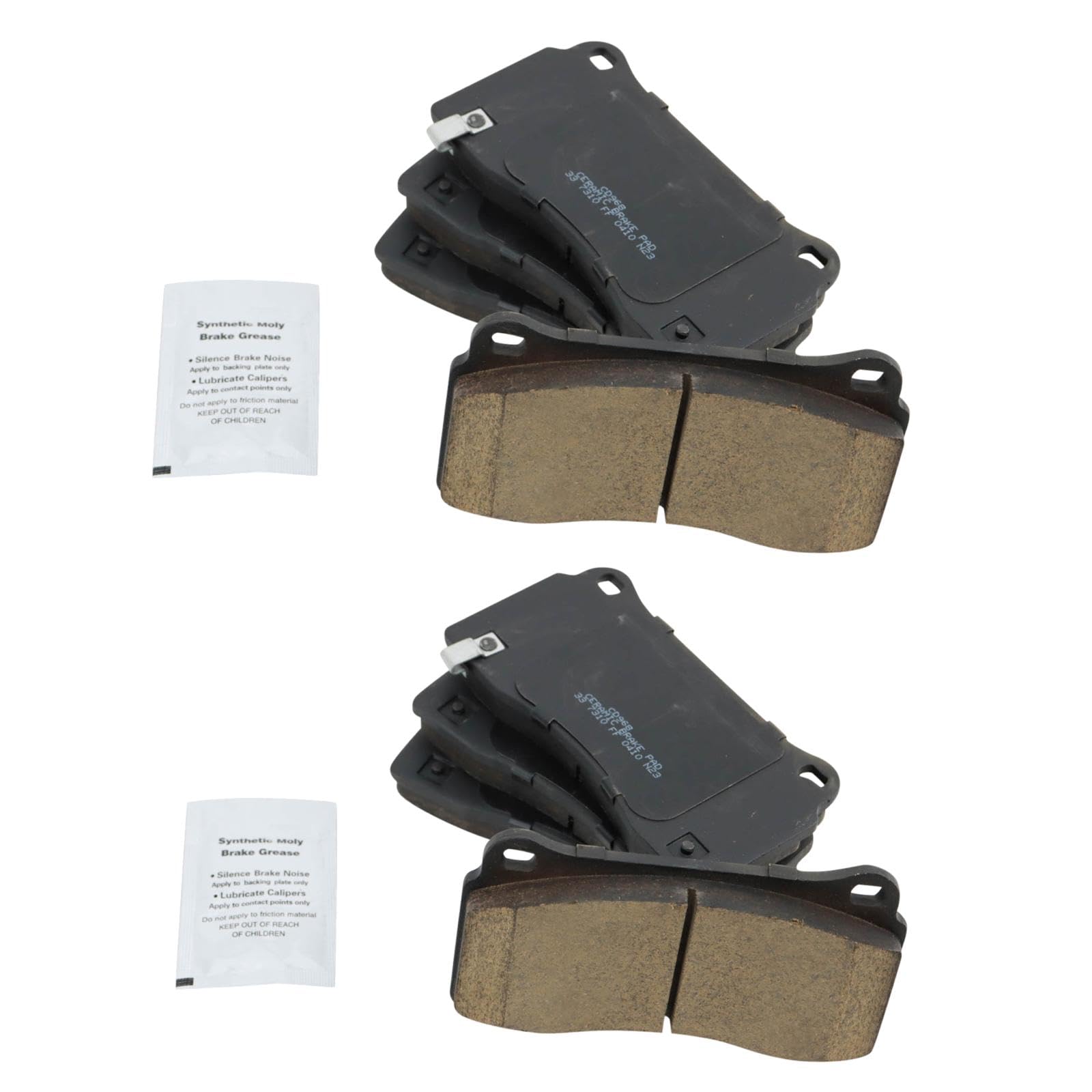 TRQ Front and Rear Brake Pad Set Ceramic Compatible with 2003-2017 Dodge Viper Image