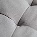 Round Ottoman Grey, This Large Tufted Round Ottoman Features a Textured All Over Sleek Contemporary Look, This Gray Round Ottoman Is the Perfect Footstool in Your Living Room Area!