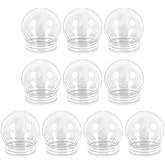 HAKIDZEL 10pcs Christmas Clear Plastic DIY Snow Globe Kits Round Water Globes for Crafting Easy to Fill and Decorate for Christmas Decorations and DIY Projects