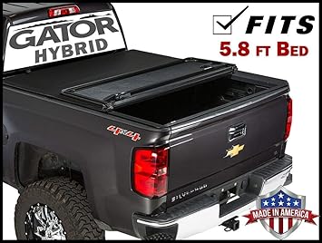 Amazon Com Gator Hybrid Hard Folding Fits 2007 2013 Chevy Silverado Gmc Sierra 5 8 Ft Bed Only Hard W Soft Looks Tonneau Truck Bed Cover Ghf0122 Made In The Usa Automotive