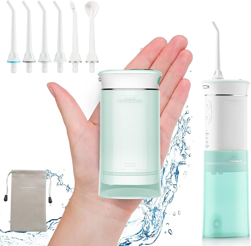 HANGSUN Hangsun Water Flosser Cordless Oral Irrigator HOC600 6 Tips IPX7 Green
