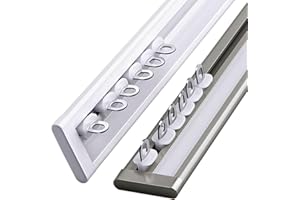 Generic Ultra-Thin Curtain Track - Ceiling Mount Double Curtain Tracks System (White, 3.0m/9.8FT (2 * 1.5m))