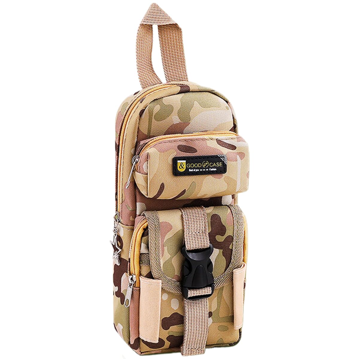GedoX Large Pencil Case Waterproof Pen Bag Holder Camouflage Creative Stationery Pouch Portable Organizer Multiple Pockets Vertical Student Boys School - Desert Camouflage