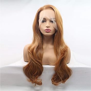 Amazon Com Women S Wig Blond Wig Hair Full Lace Dense Medium And Long Curly Hair Chemical Headset Beauty