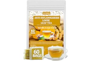 ULTHMOK 60 Premium Anti-Inflammaherb Tea Bags, Made with 100% Natural Herb Ingredients, Turmeric, Ginger, Ceylon Cinnamon, Peppermint, Black Pepper, No Additives & Caffeine Free.