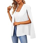 Women's Cape Blazer Split Long Sleeve Open Front Blazer Jacket Business Casual Suit Tops Cardigan Coats