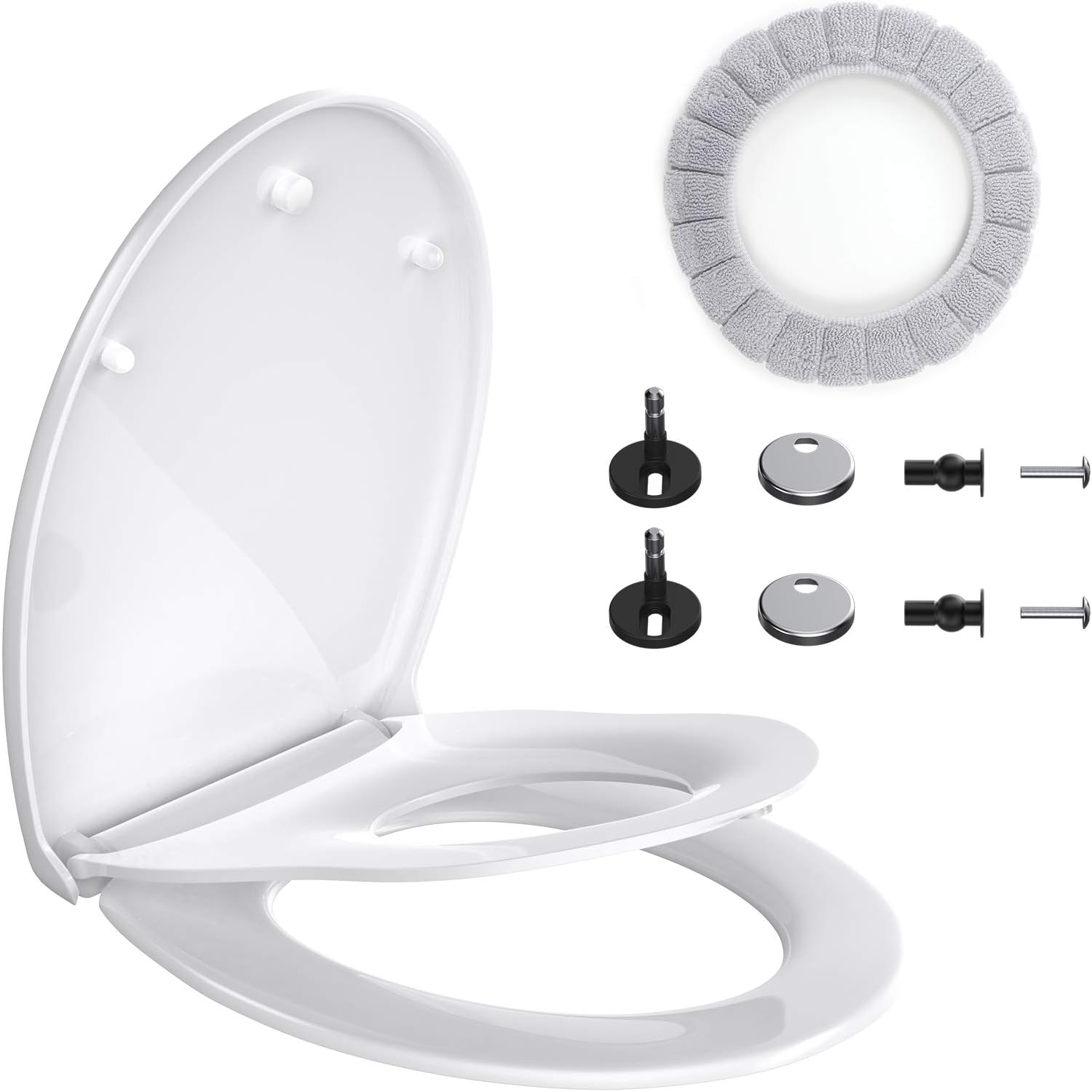 Toilet Seat, Family Toilet Seat with Kids Seat Builtin and Quick Release SoftClose