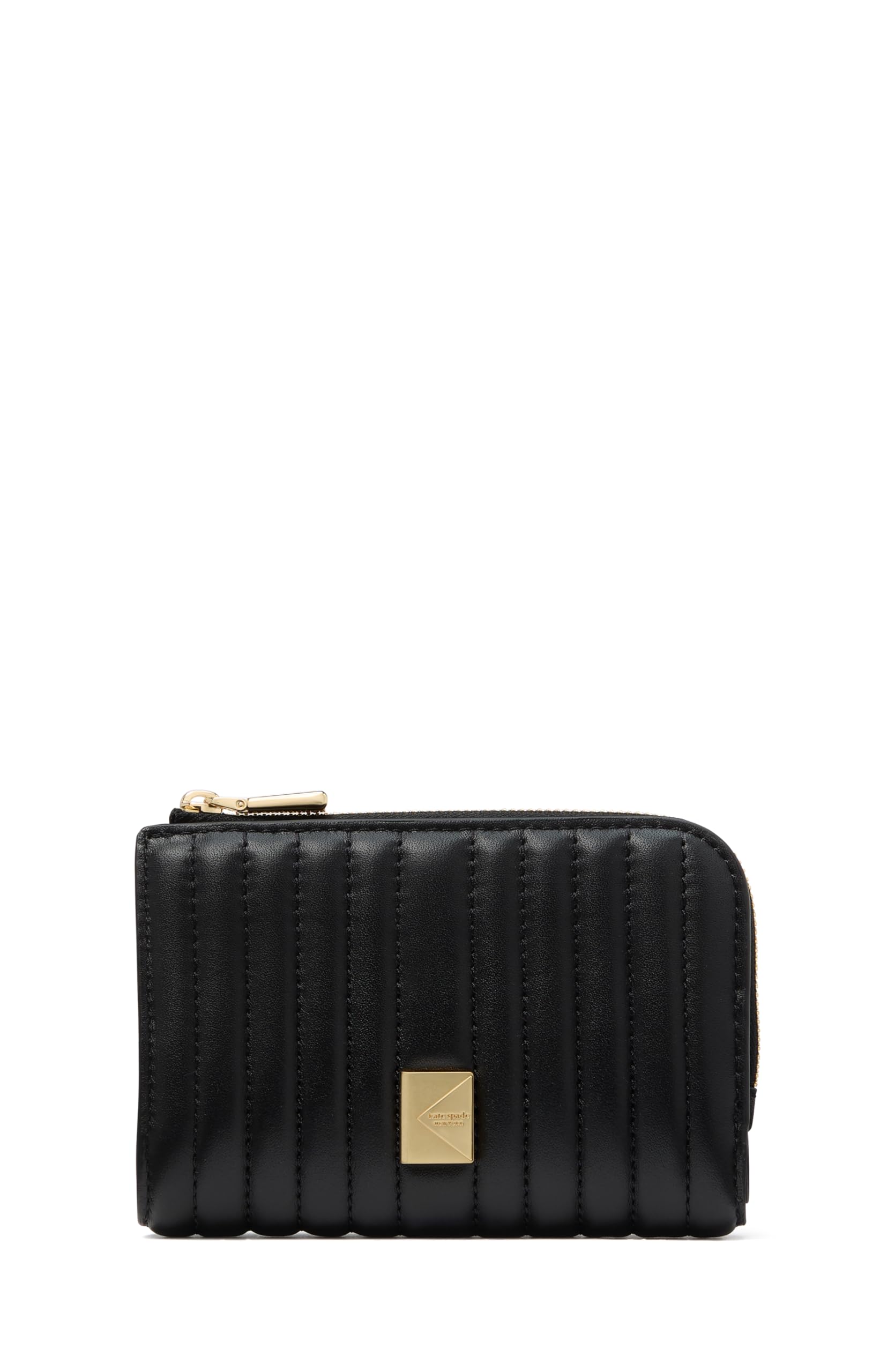 kate spade new york Deco Quilted Leather Compact Wallet, Black