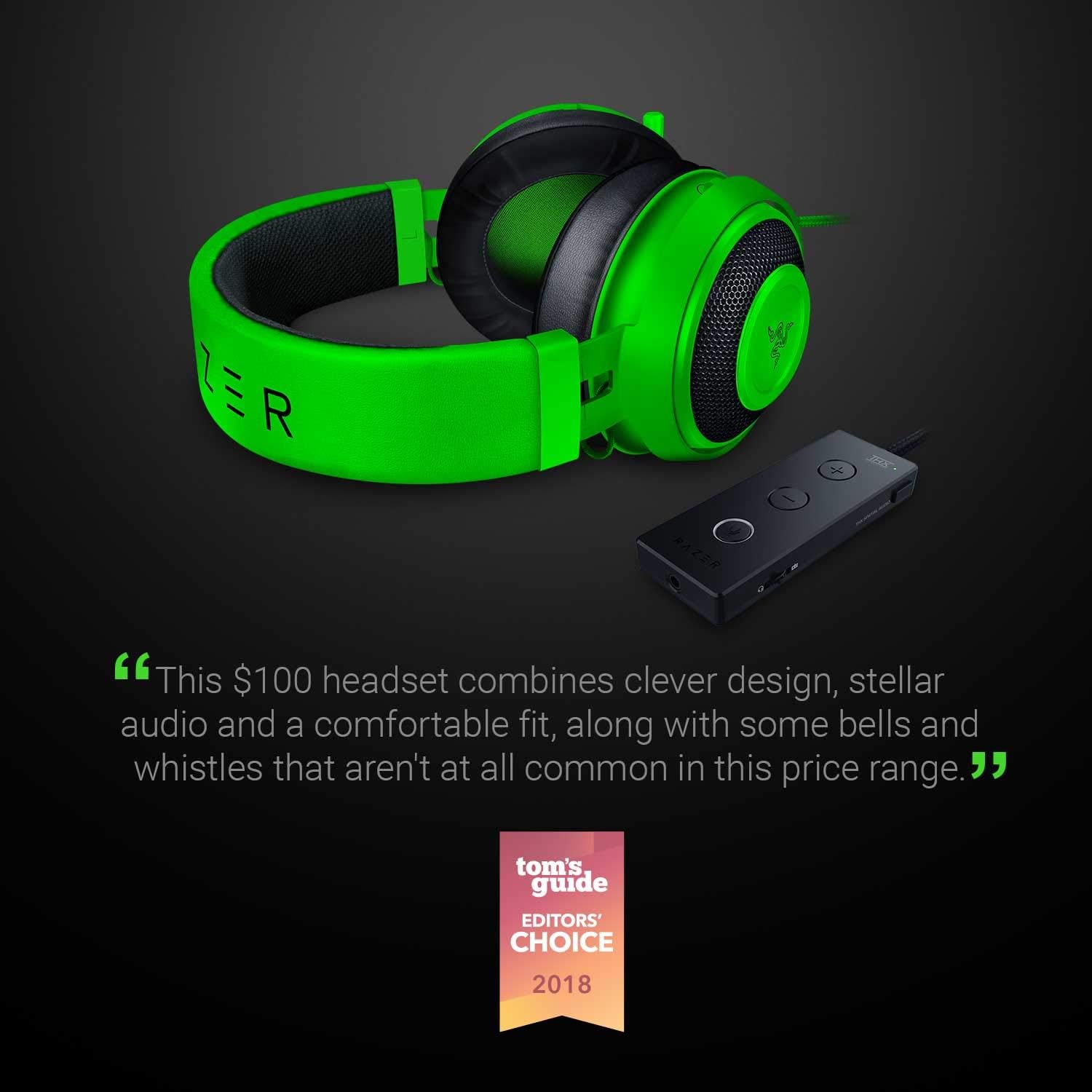 Razer Kraken Tournament Edition THX 7.1 Surround Sound Gaming Headset: Aluminum Frame - Retractable Noise Cancelling Mic - USB DAC Included - For PC, PS4, Nintendo Switch - Classic Black: Computers & Accessories