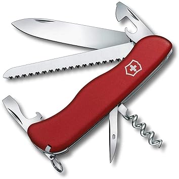 Victorinox Taschenmesser Rucksack (12 Funktionen, Feststellklinge, Korkenzieher, Holzsäge) rot