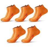 POTXRESD Mens Ankle Athletic Socks Low Cut Breathable Running Socks Cushioned Arch Sport Cotton Casual Socks 6-12 (5 Pairs)