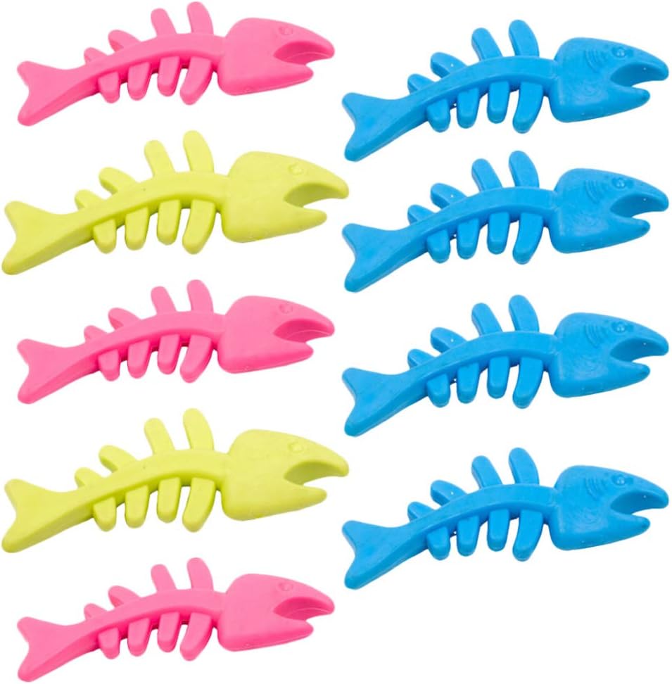 SOIMISS 9pcs Squeaky Dog Toys Fish Bone Dog Chewing Toys Puppy Biting