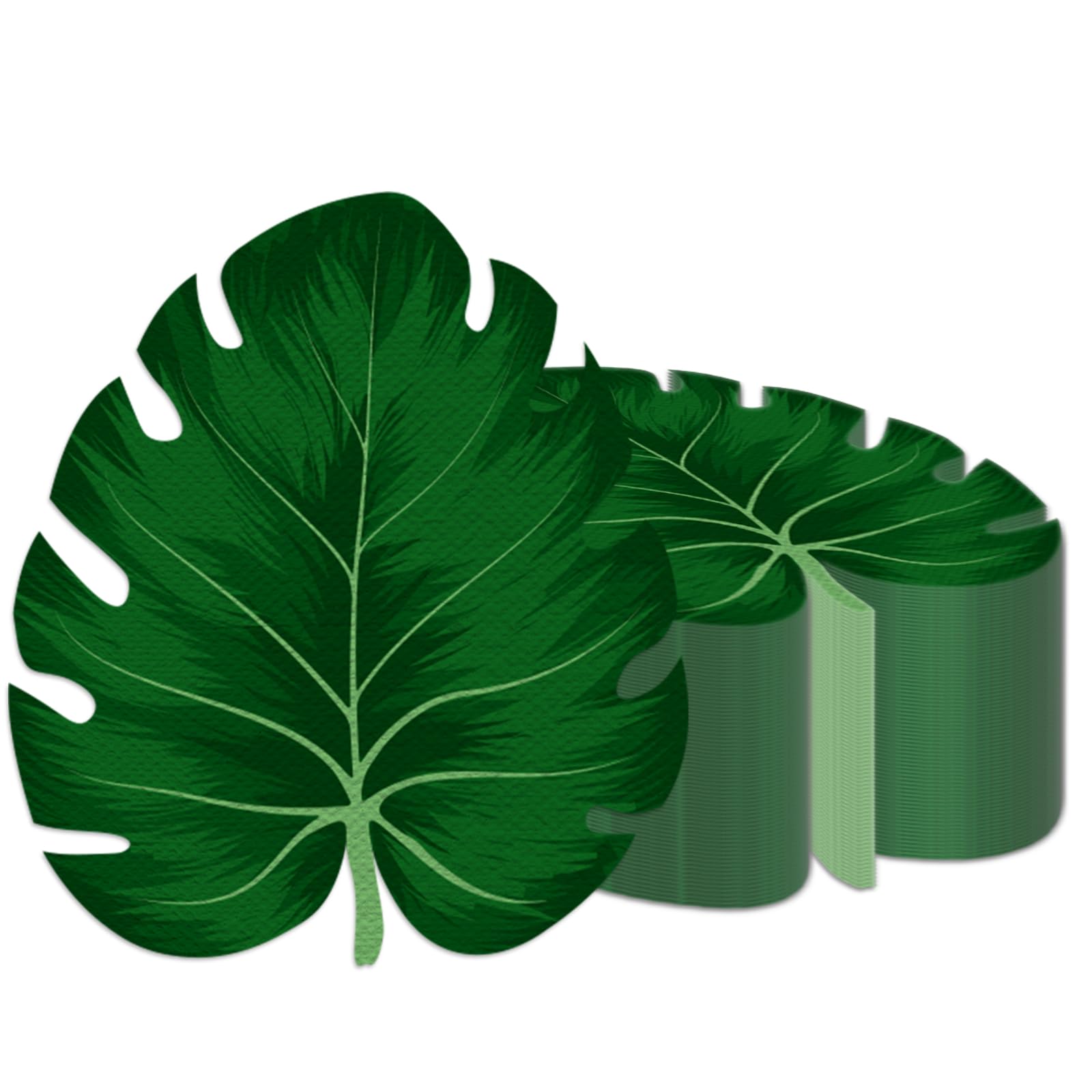 Photo 1 of 100 Pcs Tropical Palm Leaf Napkins Disposable Hawaiian Luau Aloha Paper Napkin Decorative Green Leaf Napkins for Bathroom Wedding Holiday Tropical Theme Birthday Party Baby Shower Favors Supplies