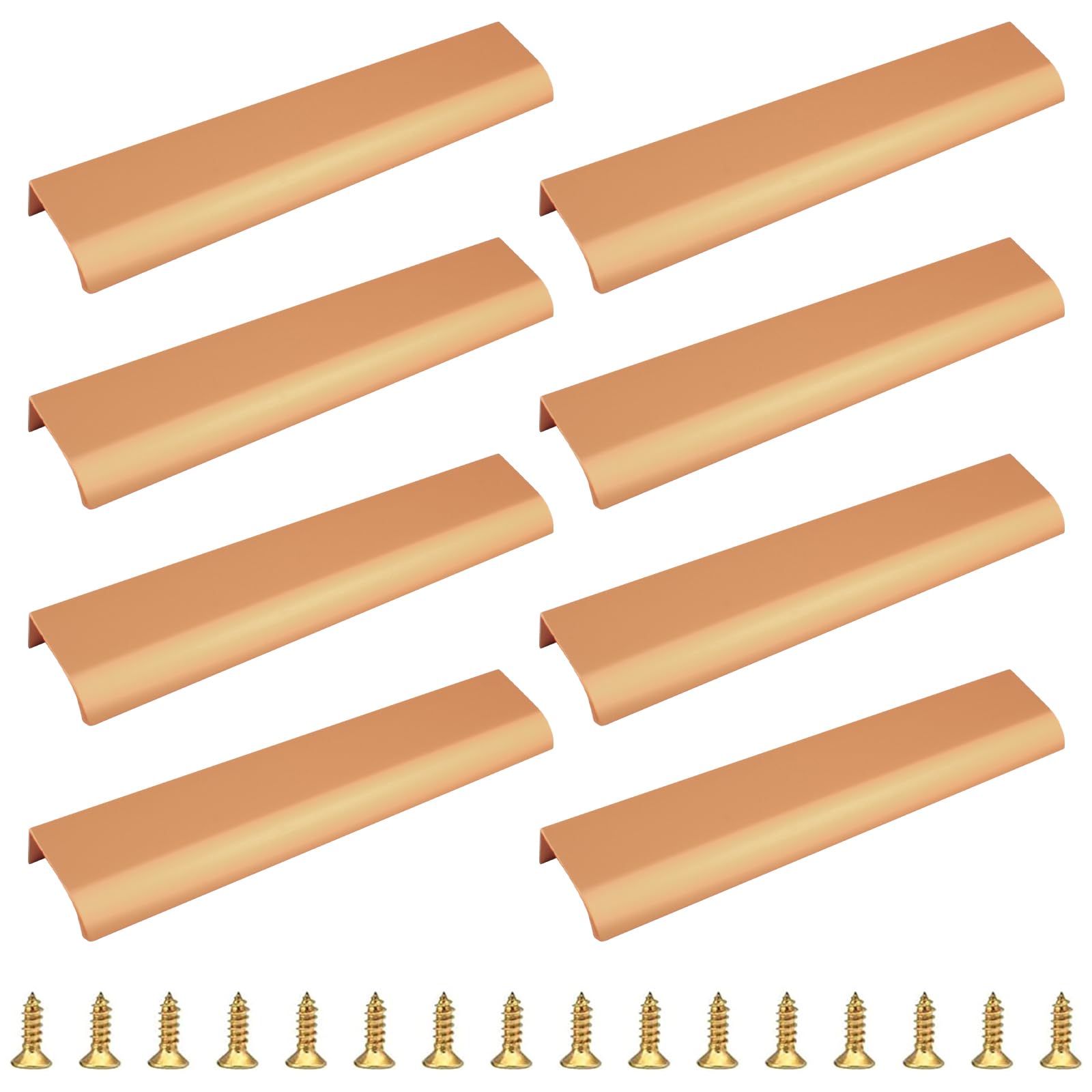 MOROBOR Finger Edge Pull, 8 PCS Concealed Modern Style Drawer Handle, Aluminum Alloy Invisible Wardrobe Handle for Cabinet Hardware, 50 mm/Rose Gold
