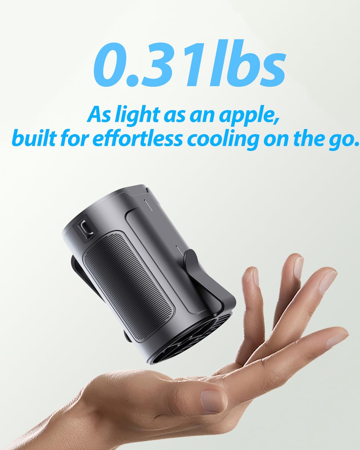 BARITO Portable Waist Fan, Wearable Shirt Fan Rechargeable with 25H Battery Life, 6600RPM Strong Wind, 4-in-1 Hands-Free Cool Clip Fan Under Shirt Quiet & Portable – For Work, Travel, Outdoors - Black