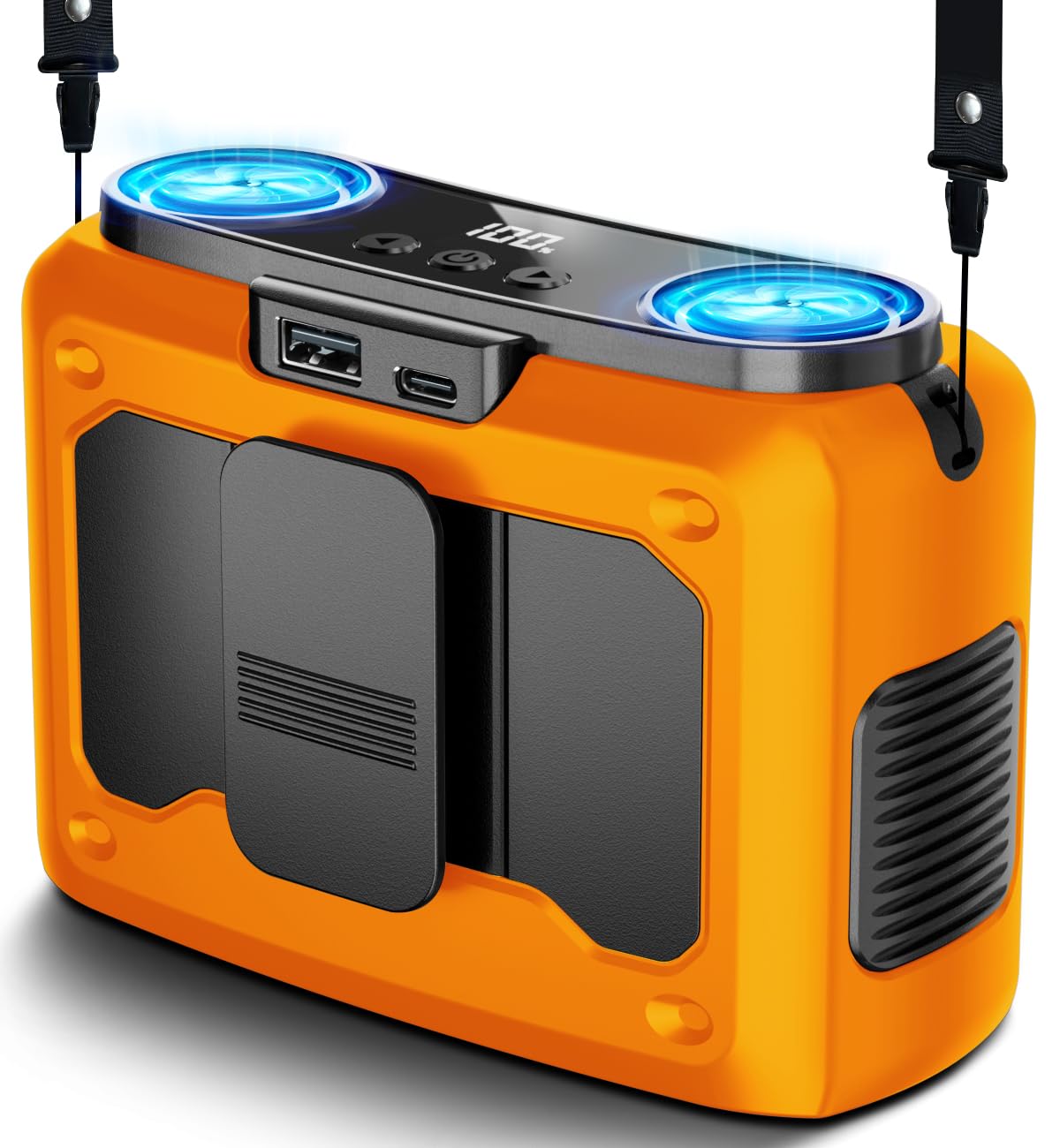 Photo 1 of 20000mAh Portable Fan,Ture High Speed Dual Motors with 200% Powerful Airflow, Up to 135Hours and Rechargeable Personal Neck Waist HandsFree Wearable Fans for Travel,Camping,Outdoor,Jobsite,Sports,Golf