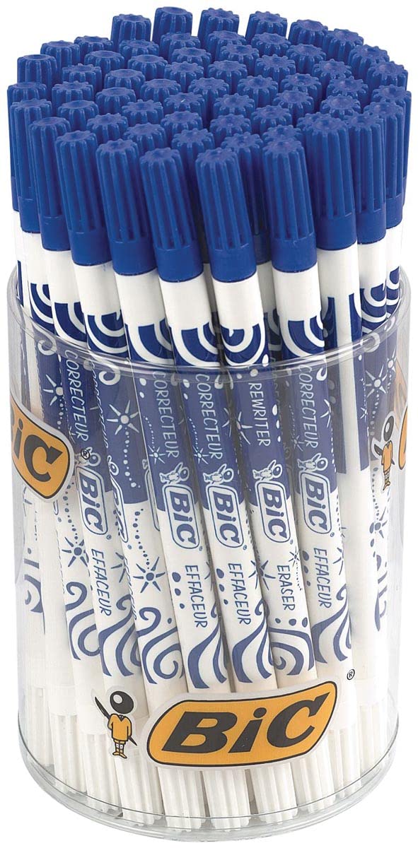 BIC Germany 863049 Ink Eraser with Over-Writer Pen Pack of 12 Blue