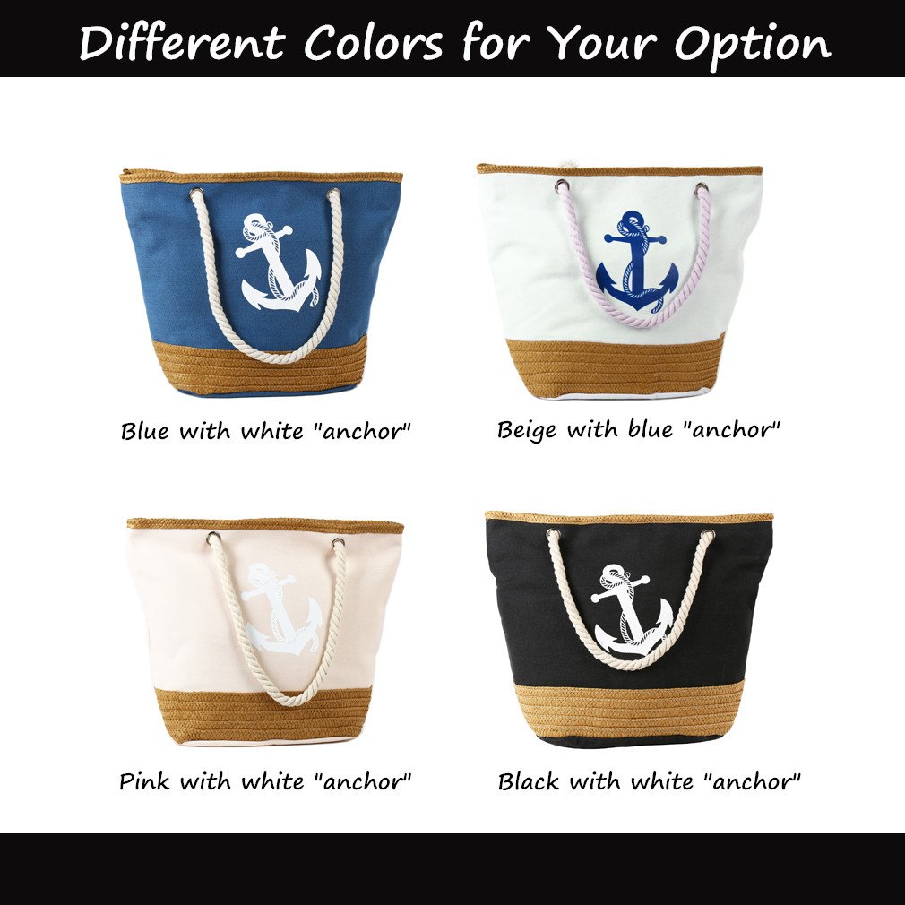 Sumerk Large Canvas Tote Bag Oversize Canvas Beach Bags with Cotton Rope Handle