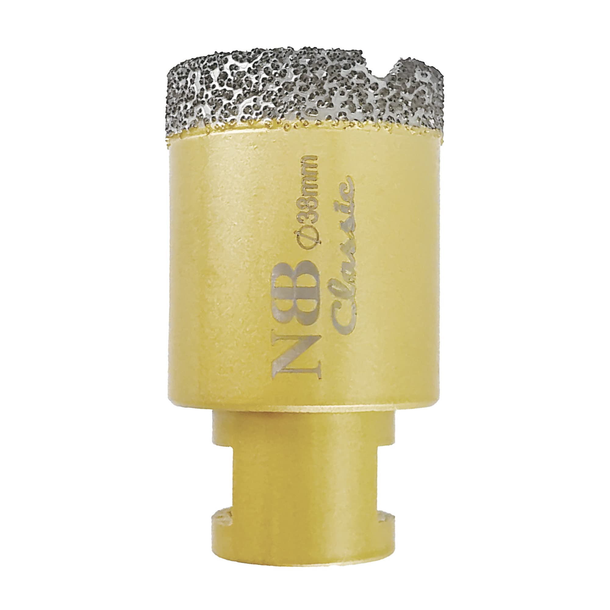 NBB vacuum brazed diamond hole saw with M14, Classic Golden type, diamond drill bit for dry or wet drilling professionally on hard porcelain, ceramic, tile, granite, marble,for angle grinder(1, 38mm) — image 1