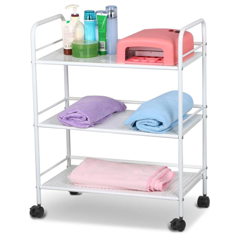 World Pride Rolling Salon Trolley Cart, 3 Tier, White: Beauty