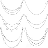 Silver Chain Belt, 6 Pcs Jeans Pants Chains Pocket Punk Hip Hop Y2k Goth Accessories Metal Wallet Chain for Men Women