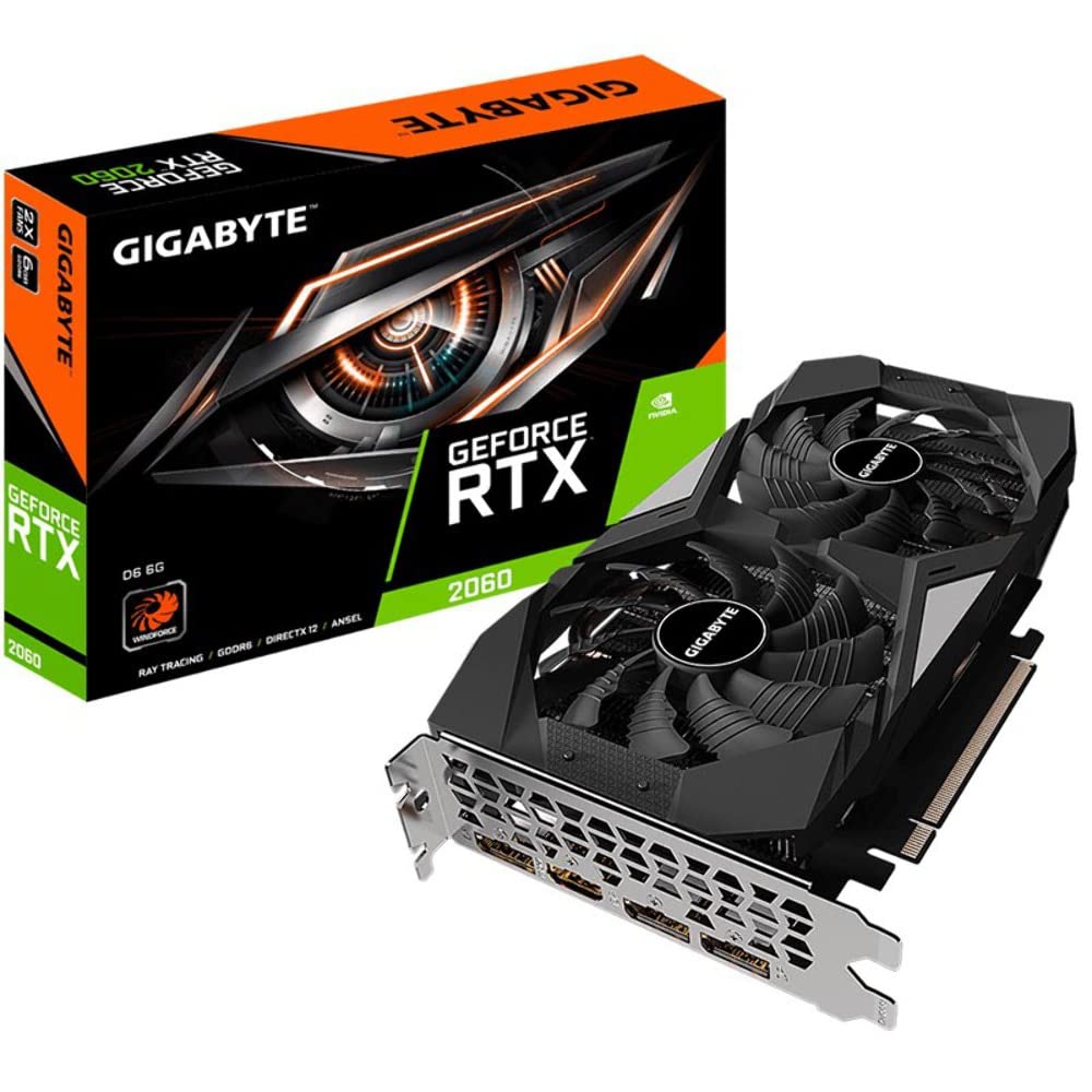 Gigabyte Nvidia GeForce RTX 2060 D6 6GB V2 Gaming Graphics Card (GDDR6, 1680Mhz, PCI-E 3.0 x16, HDMI 2.0)