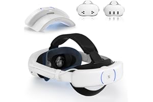 BINBOK VR T3S Plus Elite Head Strap (Dual Fast Charging Battery Pack & Charging Dock) for Meta/Oculus Quest 3/3S - Extend 7H Playtime - VR Headset Accessory Headstrap for Metaquest Metas Q3/Q3S Quest3/Quest3s