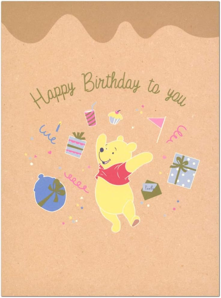 Amazon バースデーカード Disney ディズニー ハニカムケーキ くまのプーさん ピグレット Hc Apj 飛び出す誕生日カード Birthday Card グリーティングカード お誕生お祝い 立体カード メール便可 Zr グリーティングカード 文房具 オフィス用品