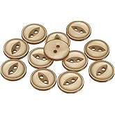 HARFINGTON 50pcs 24L Brown Round Sewing Buttons 15mm 5/8" Resin 2-Hole Fish Eye Craft DIY Replacement Button for Craft Pants Dress Skirt Clothing Fastener Buttons