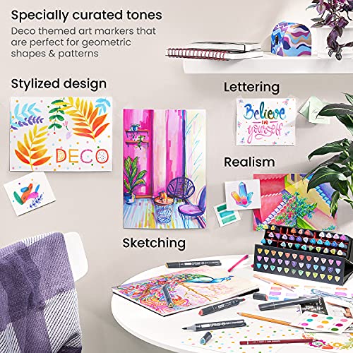 ARTEZA Alcohol Brush Markers, Set of 36 Colors, EverBlend Deco Tones