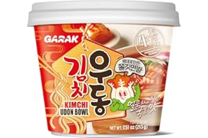 GARAK Kimchi Udon Soup Bowl, Korean-Style Udon, Microwavable instant Noodle 213g/7.51oz (pack of 1)