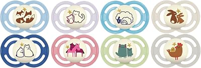 – Chupete Perfect Night 18+ meses Animales (2 piezas) Color aleatorio – Chupete para lactantes fosforescente de silicona – Chupete de bebé ideal para un buen desarrollo bucal
