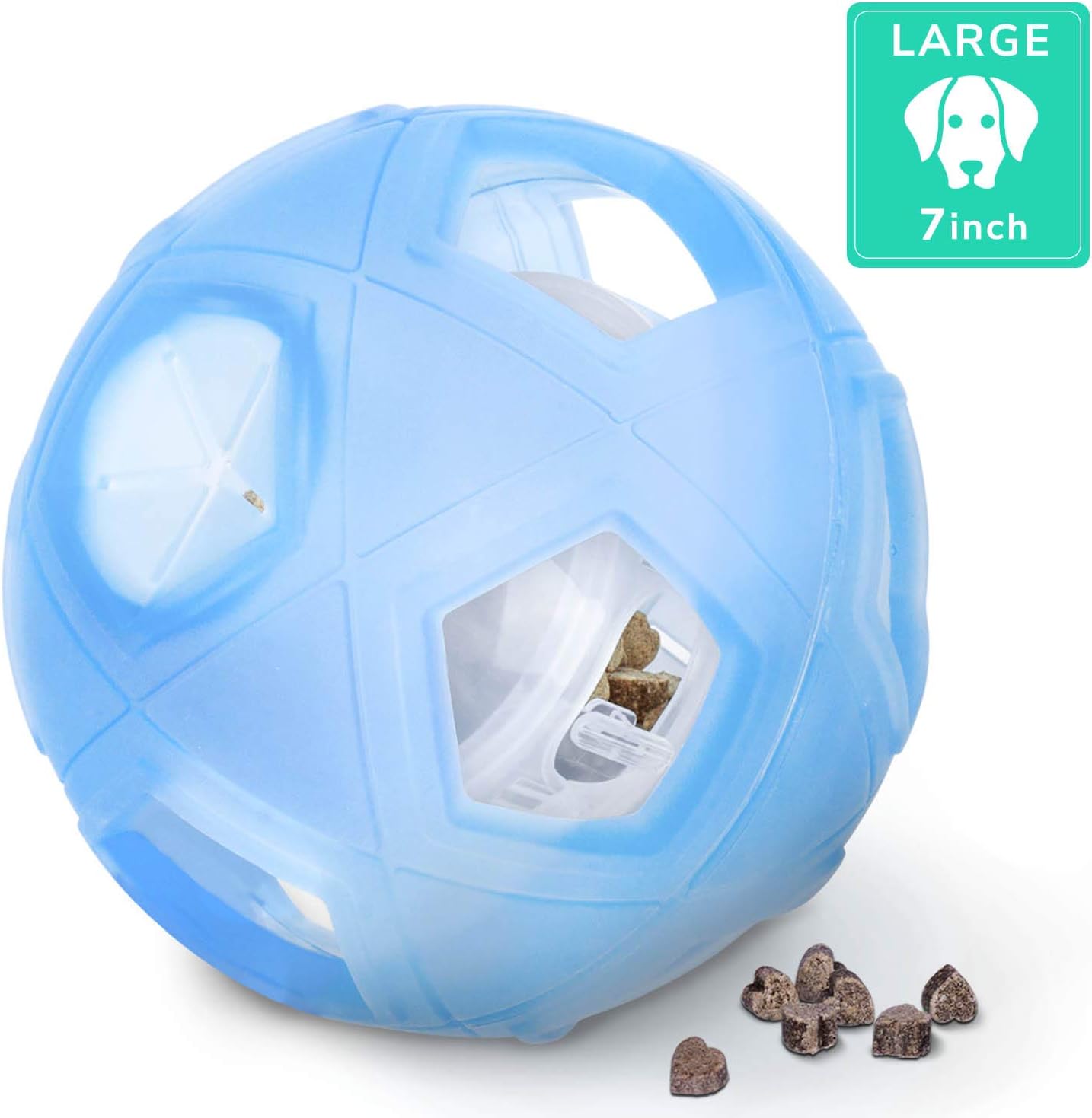 LumoLeaf Dog Treat Ball, 7” Interactive IQ Treat Dispensing Ball Toy