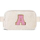 Uygafly Birthday Christmas Gifts for 5 6 7 8 9 10 11 12 13 14 15 16 Year Old Girl,Initials Fanny Pack Crossbody Bag for Girls Kids,Stocking Stuffers Trendy Cute Purse Stuff - A,Cream