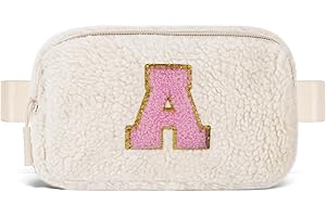 Uygafly Birthday Christmas Gifts for 5 6 7 8 9 10 11 12 13 14 15 16 Year Old Girl,Initials Fanny Pack Crossbody Bag for Girls Kids,Stocking Stuffers Trendy Cute Purse Stuff - A,Cream