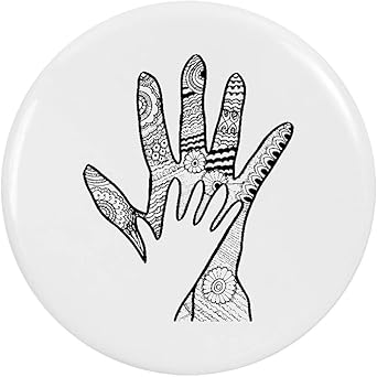 Azeeda 2 x 38 mm große, gemusterte Hand-Anstecker (BB00053446): Amazon