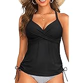Tankini Swim Tops for Women - V Neck Bathing Suit Top No Bottom Swimsuit Tops 2025