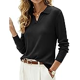 Kate Kasin 2026 Women's Wool Blend Sweaters, Long Sleeve Polo Shirts, V Neck Knitted Fall Tops