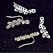 Ear Crawler Earrings Climbers Leaf Feather Angel Wing Ear Cuff Pin Vine Wrap CZ Crystal Rhinestone Studs Rose gold