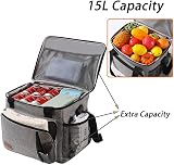 Vivo Technologies 15L Cooler Bag Thermal Insulated Picnic Lunch Grey view 2