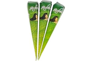 Reshma Beauty Pack of 3 Jumbo Henna Cones for Hair, 50g Each 100% Natural Ready to Use Henna Paste Hair Color Infused with Eucalyptus Oil, Nourishing & Long-Lasting Ayurvedic Hair Dye (Original)