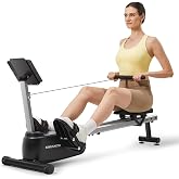 KingSmith Magnetic Rowing Machine for Home, Dual Rails, 350 lb Capacity | Quiet Magnetic Rowing, Upright Storage - Choose Electronic or Manual Resistance Control