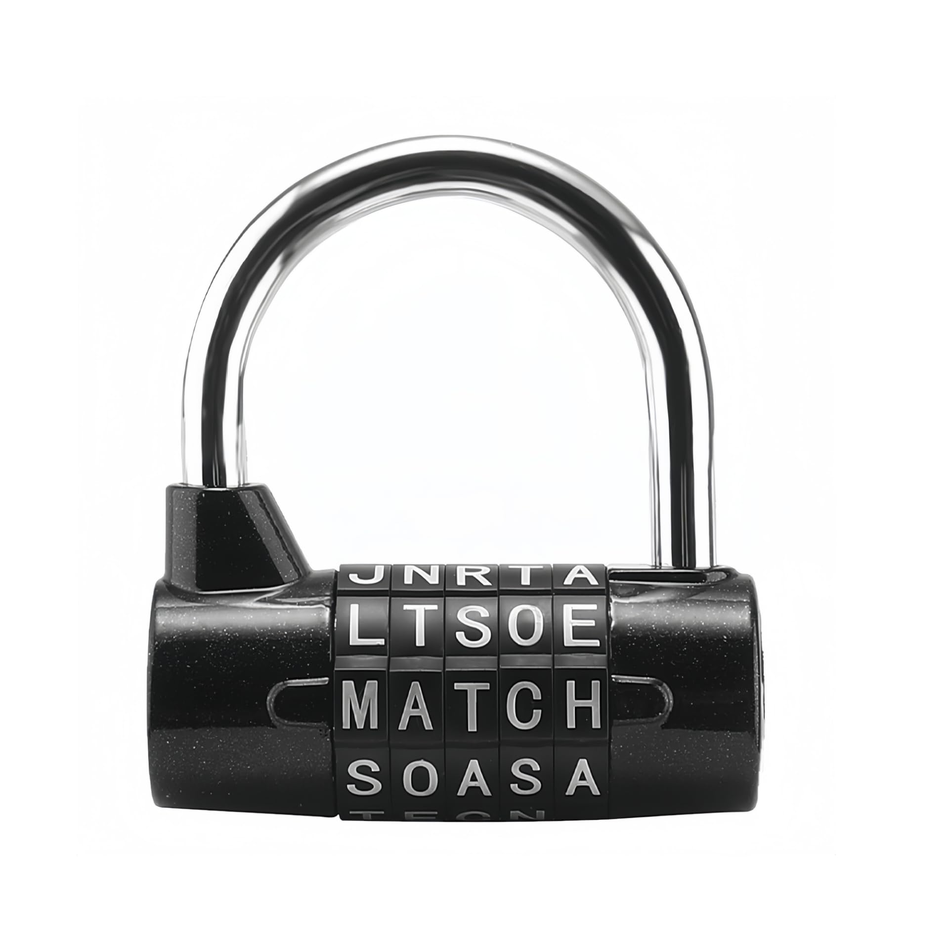 Combination Padlock 5 Letters Password Sturdy Security Padlock Dial Locker Black