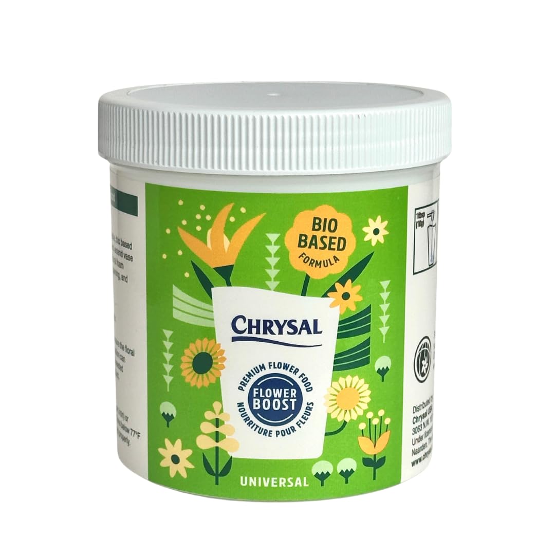 Photo 1 of Chrysal Bio-Based Flower Food – Universal Flower Preservative for Fresh Cut Flowers – Eco-Friendly 10 oz Jar with Scoop – Extends Vase Life by Up to 60%