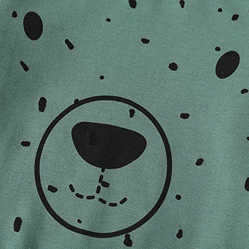 Pasgeboren Baby Jongen Kleding Outfits Dinosaurus Print Gestreepte Manchet Pullover Broek Set - Image 5