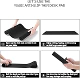 YSAGi Non-Slip Desk Pad 80x40 cm Waterproof PVC Leather Desk Protector Black view 6