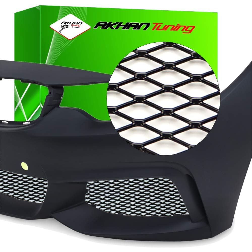 G94 - Aluminium Black Race Grill Mesh GAUZE NETTING SPORT CAR RACING GRILLE 120 x 20cm for bumper, spoiler, ventilation grill