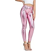 NewL Women Shiny Metallic Sports Leggings Bright Pencil Pant Fitness Fashion Jeggings Candy Color Trousers